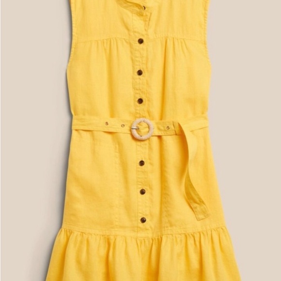 NWT! Banana Republic Black Linen Flounce Hem Mini Dress - Size Medium 🐯 - Picture 9 of 10